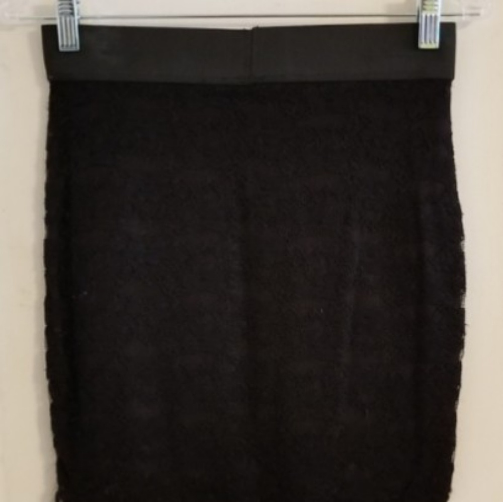 A black lace skirt